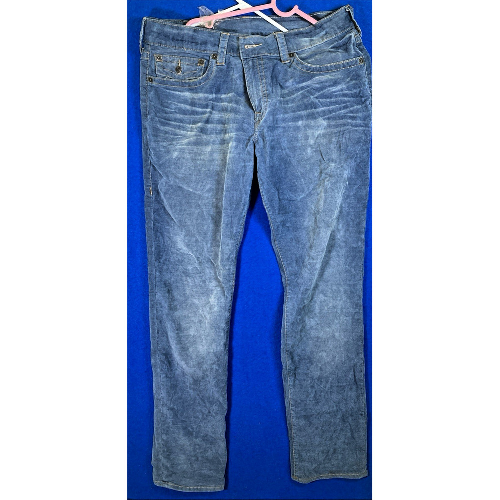 True Religion Geno Relaxed Slim Jeans Mens Size 36 Blue Denim